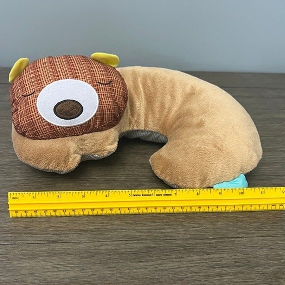 Skip Hop Zoo Bear Kids Travel Neck Pillow Plush Brown Tan Polka Dot